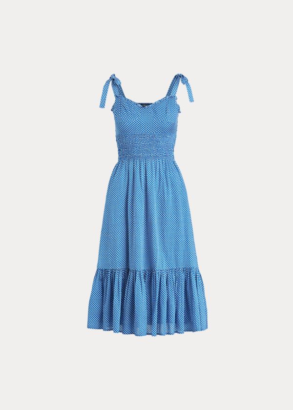 Vestidos Polo Ralph Lauren Mujer Azules - Star-Print Cotton - AFMWN5670